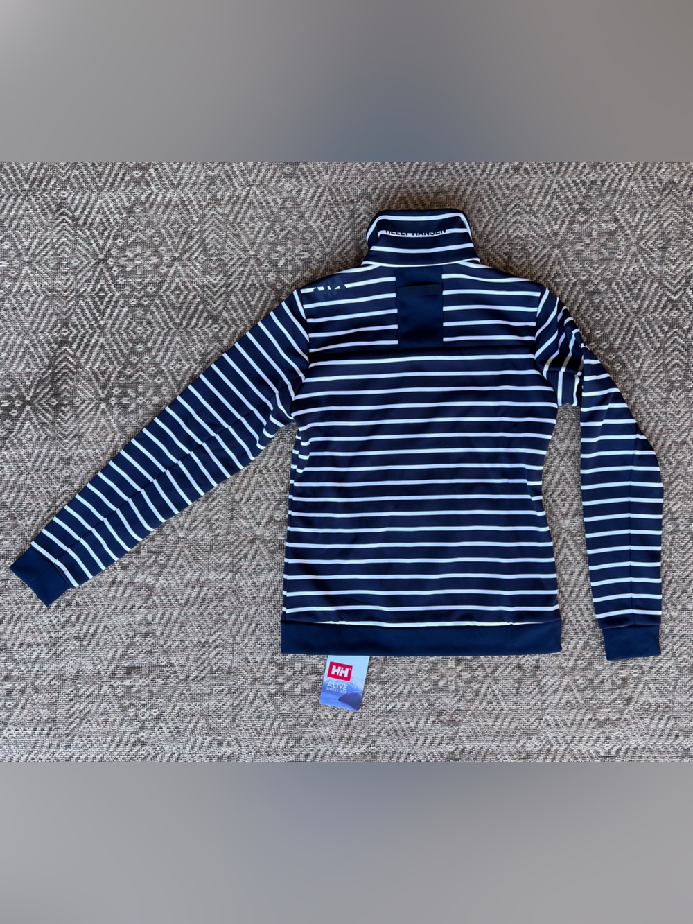 Helly Hansen Women's Crew Fleece Jacket Navy Stripe Size Small NWT $135 - Picture 7 of 9